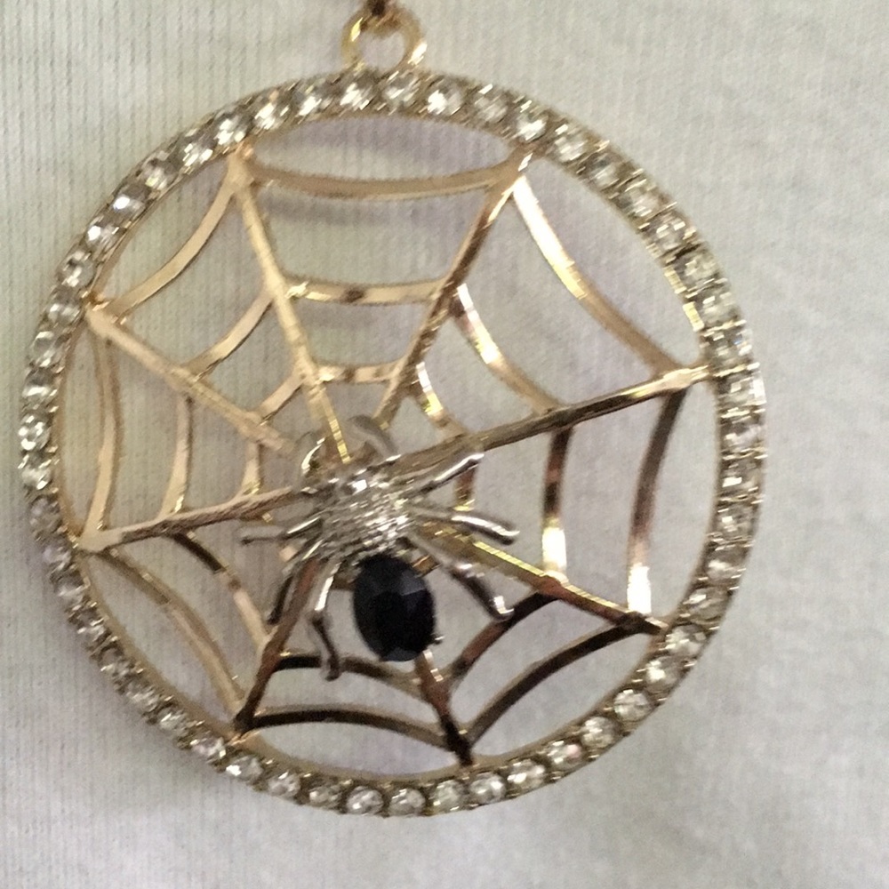 Spider/Web Medallion Long Necklace
